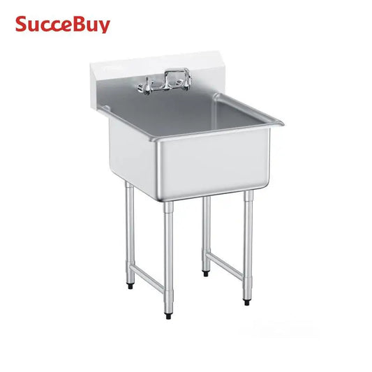 SucceBuy Stainless Steel Kitchen Sink With Faucet Commercial Grade