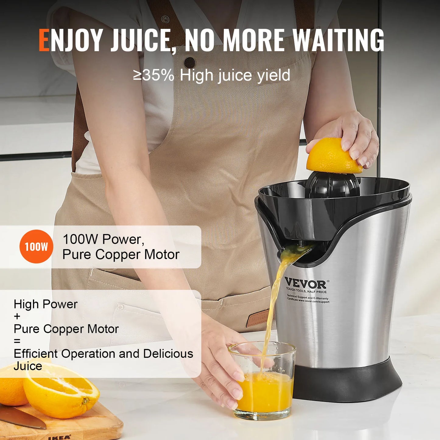 VEVOR Electric Citrus Juicer YC-301S Fresh Orange Juice