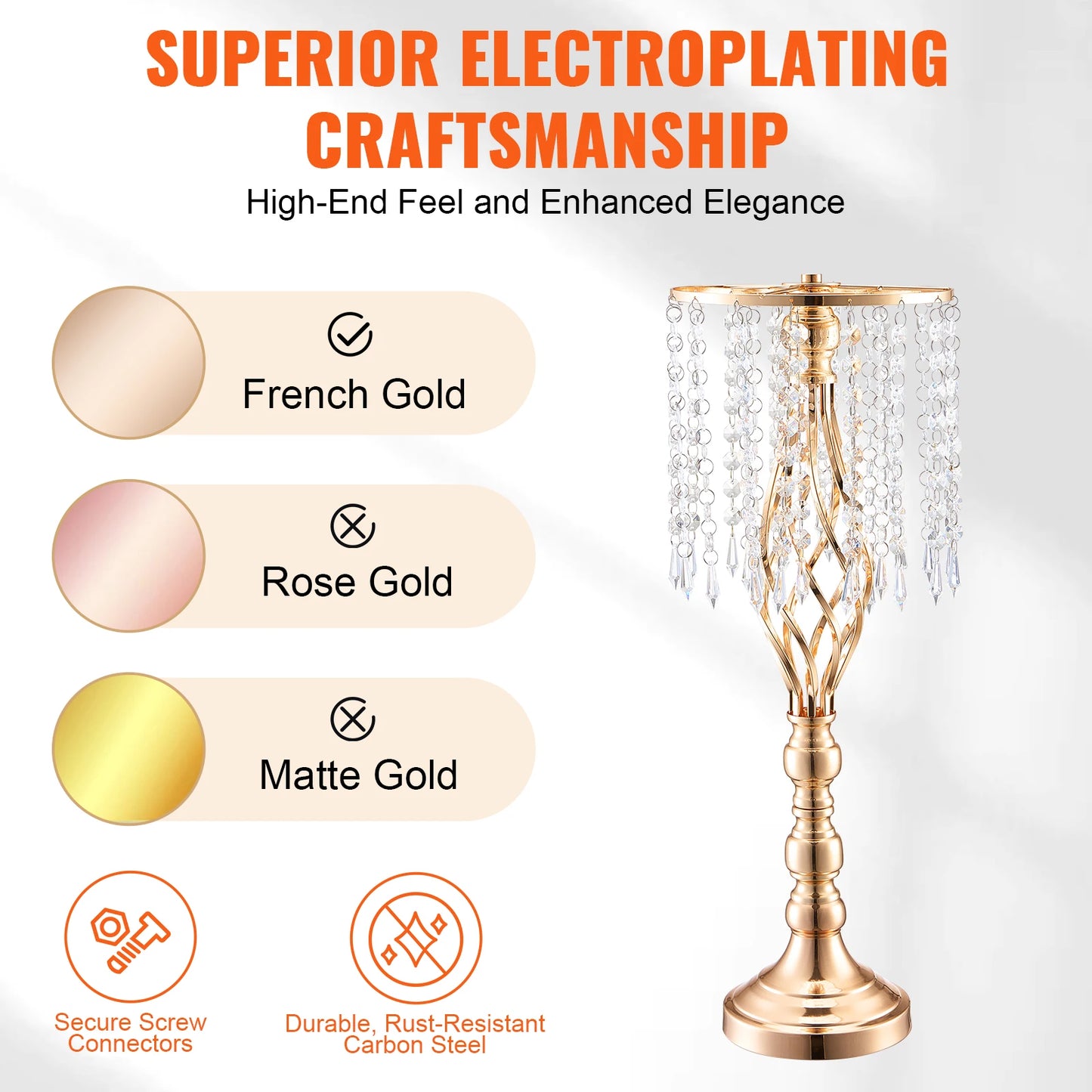 NONECN SucceBuy Tall Crystal Wedding Flower Stand Centerpiece Vase