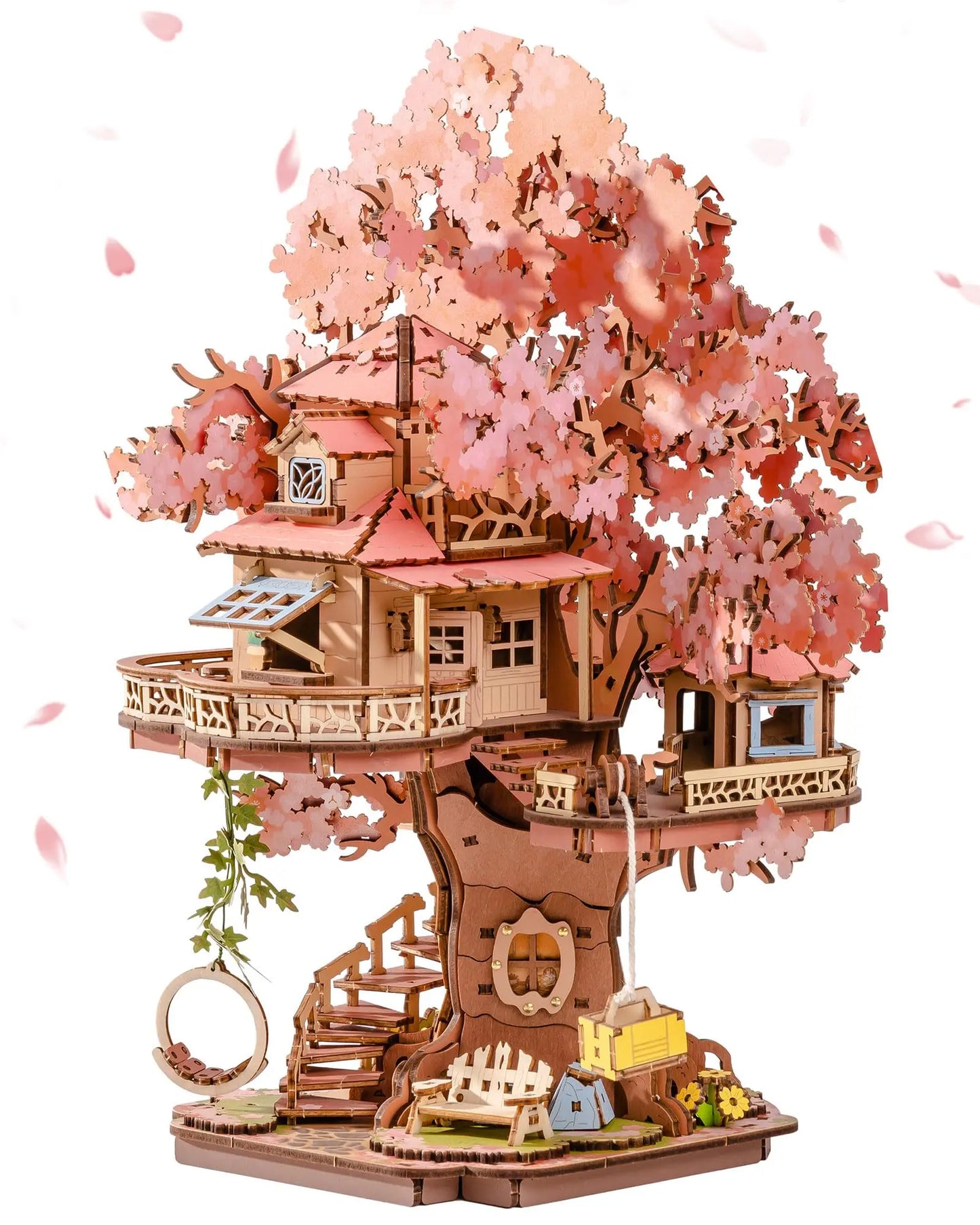 Robotime Sakura Tree House 3D Wooden Puzzle Kit for Adults