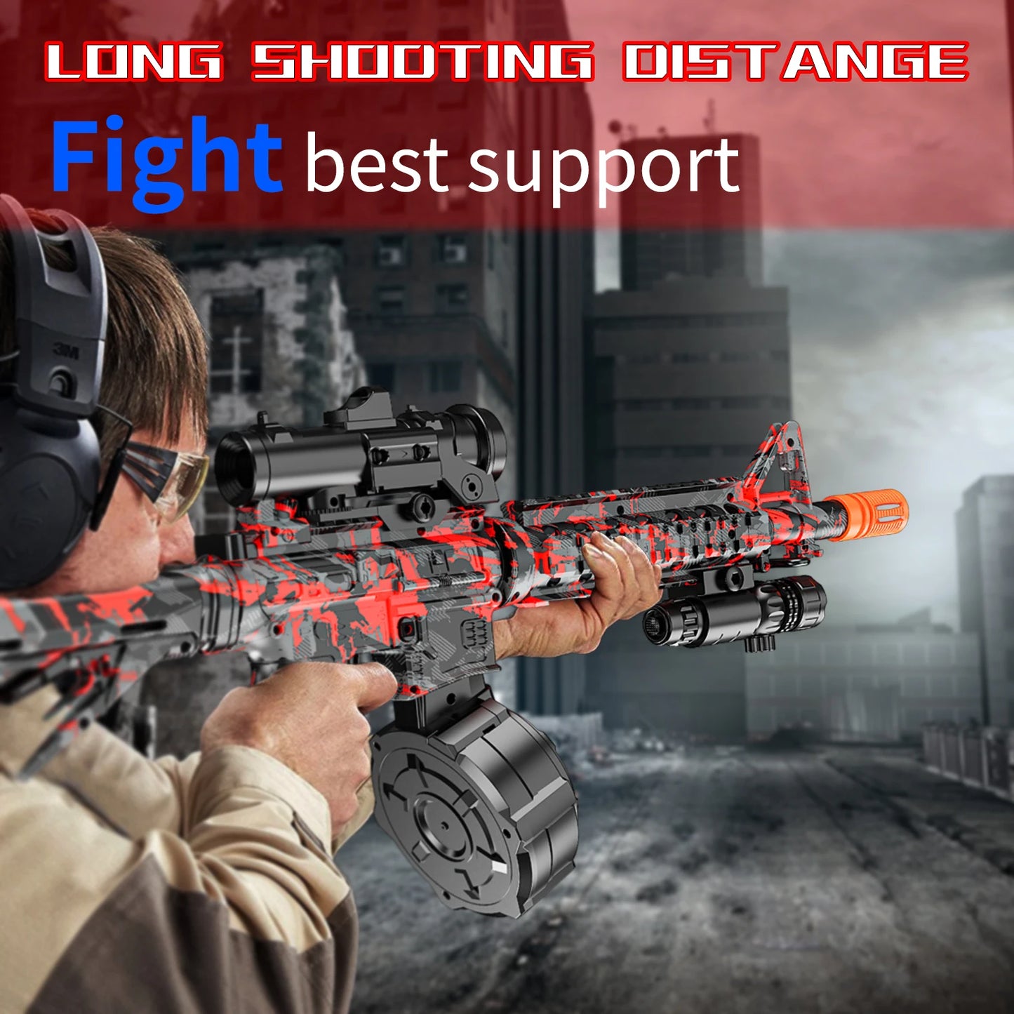 Blaster With Drum Automatic Dual Mode Toy Gun For Outdoors