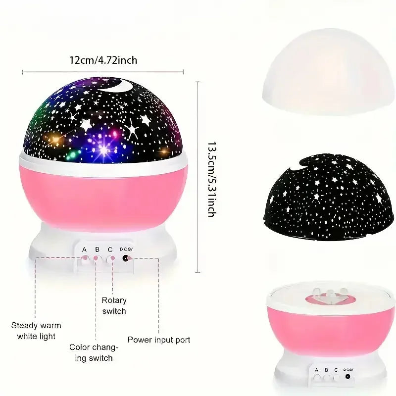 USB Powered Starry Night Light Projector Moon and Stars