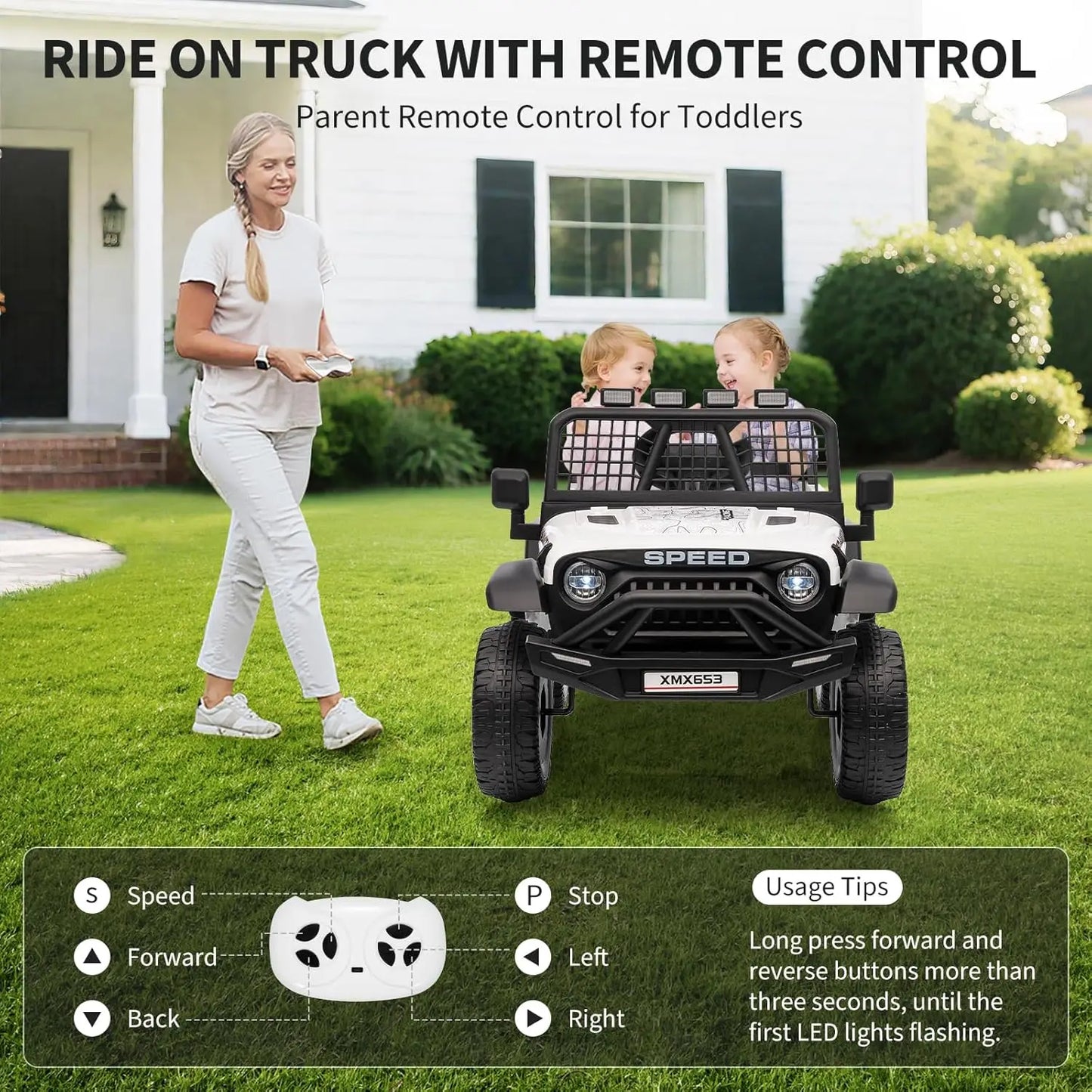 12V Ride On Car For Kids Remote Controlled LED Lights