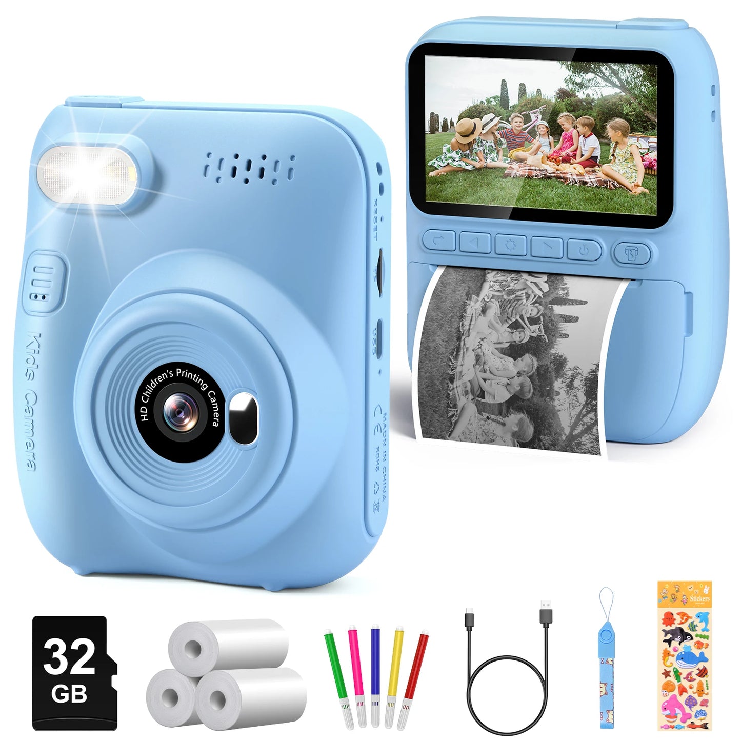 DIAMOOKYCN Instant Print Camera For Kids With 32MP HD