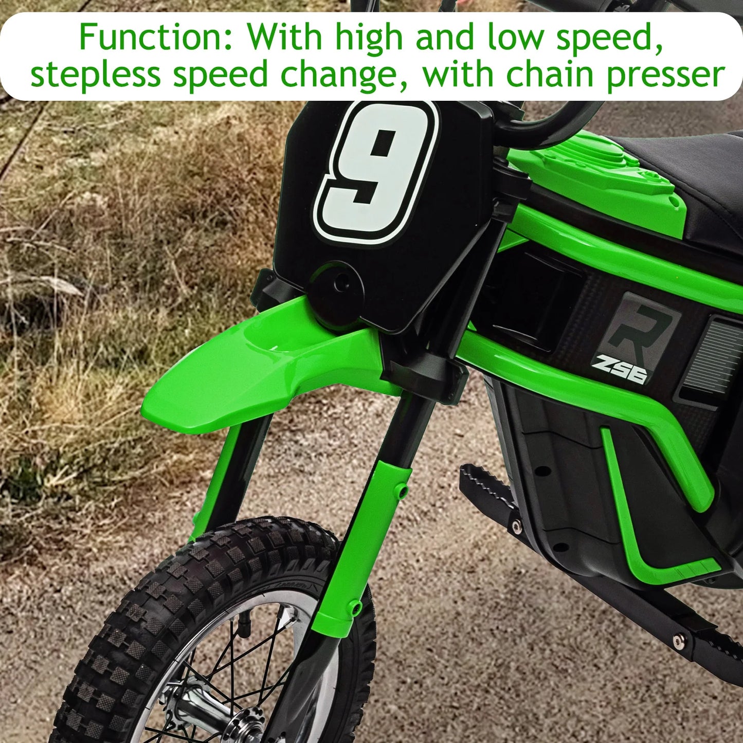 24V Electric Dirt Bike for Kids 350W Ride On Motorcycle Ages 5+ Up to 14.29 MPH 2-Speed Modes Max Weight 135 Lbs