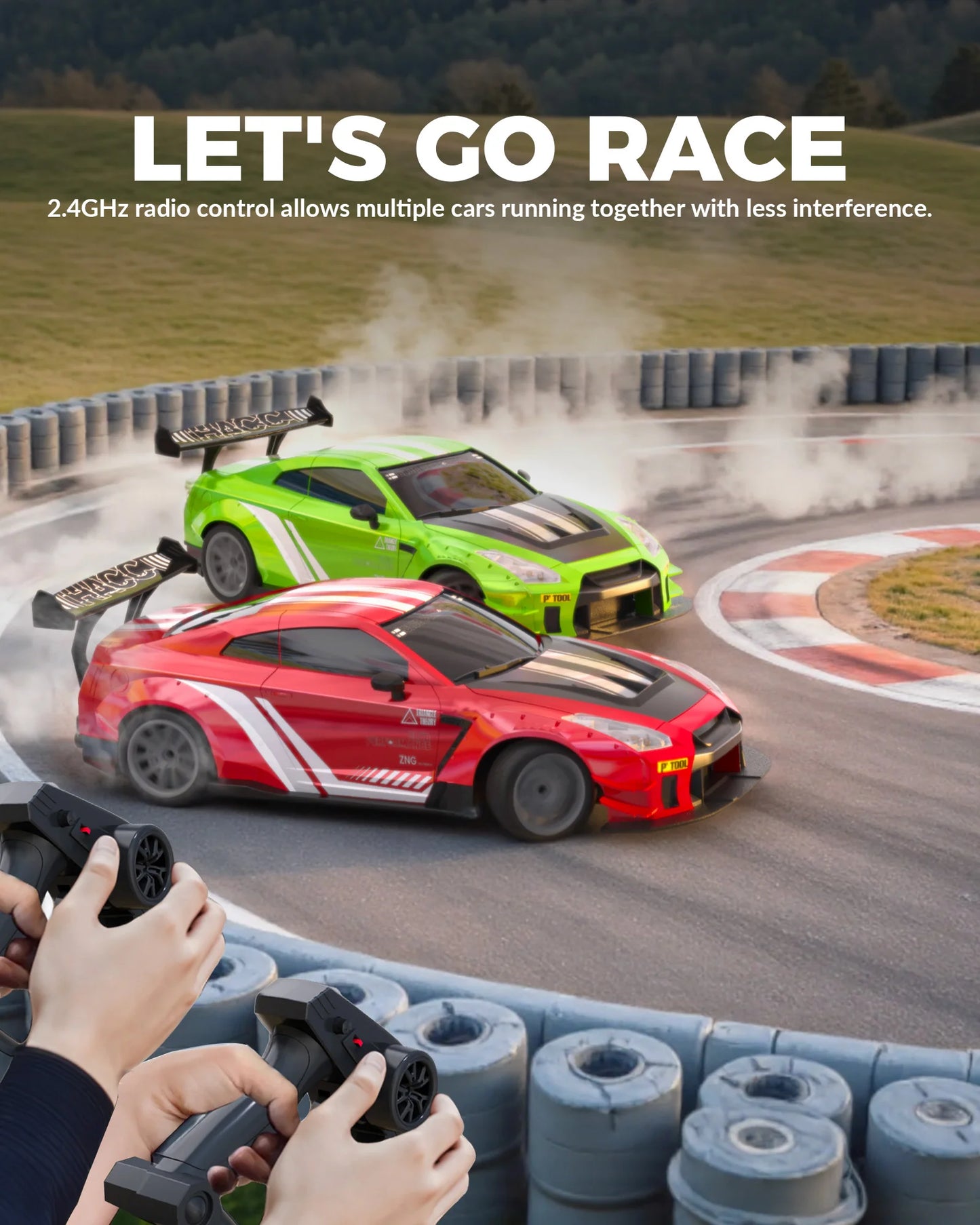 RACENT RC Drift Car High Speed 4WD Remote With LED