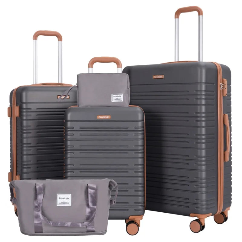 AMALODIECN 3-Piece Luggage Set With Spinner Wheels TSA Lock