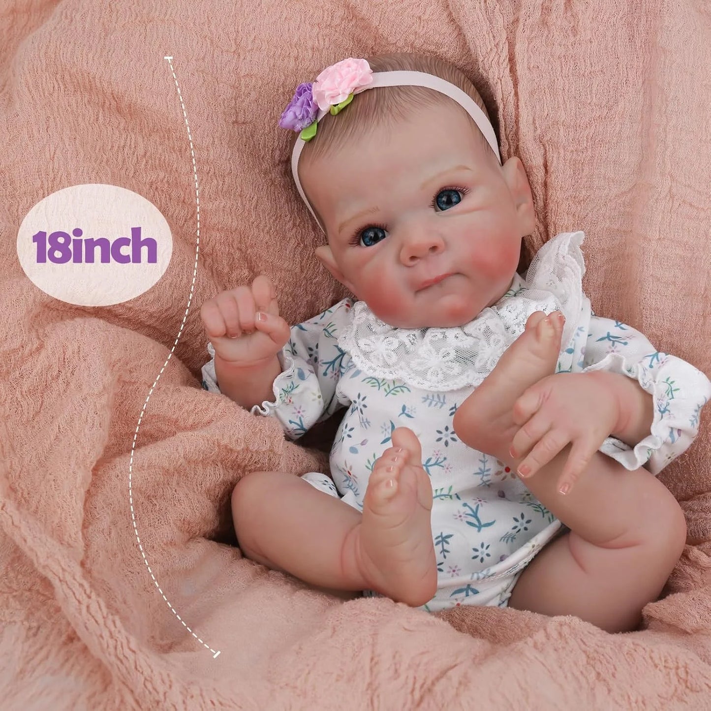 KAYDORACN Reborn Baby Doll Girl Lifelike Realistic Vinyl Toy