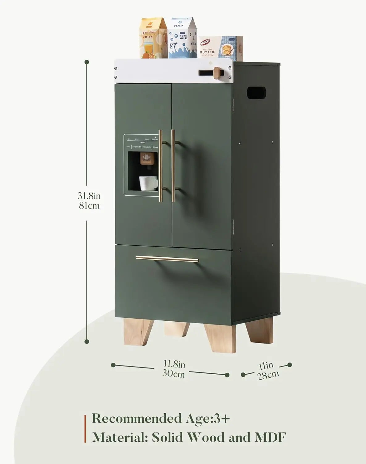 Robotime Robud Vintage Wooden Toy Kitchen Set With Fridge