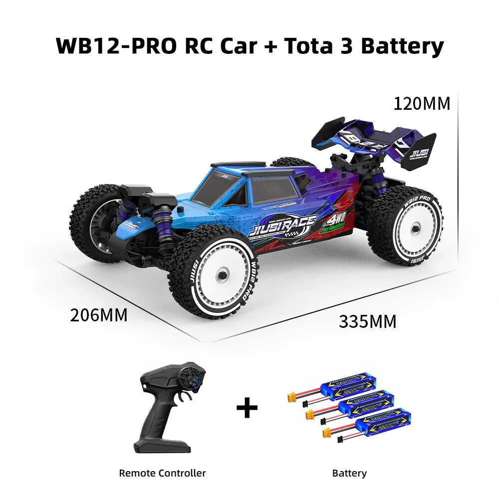 JIUSI WB12 PRO 1/12 Racing Car 80km/h Brushless 4WD RC Car High Speed 2.4G Remote Control Car Competitive Off-road RC Toys Gift