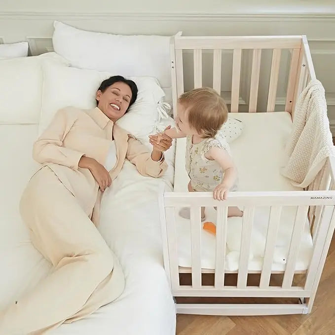 MAMAZING 11 In 1 Convertible Baby Crib With Removable Wheels