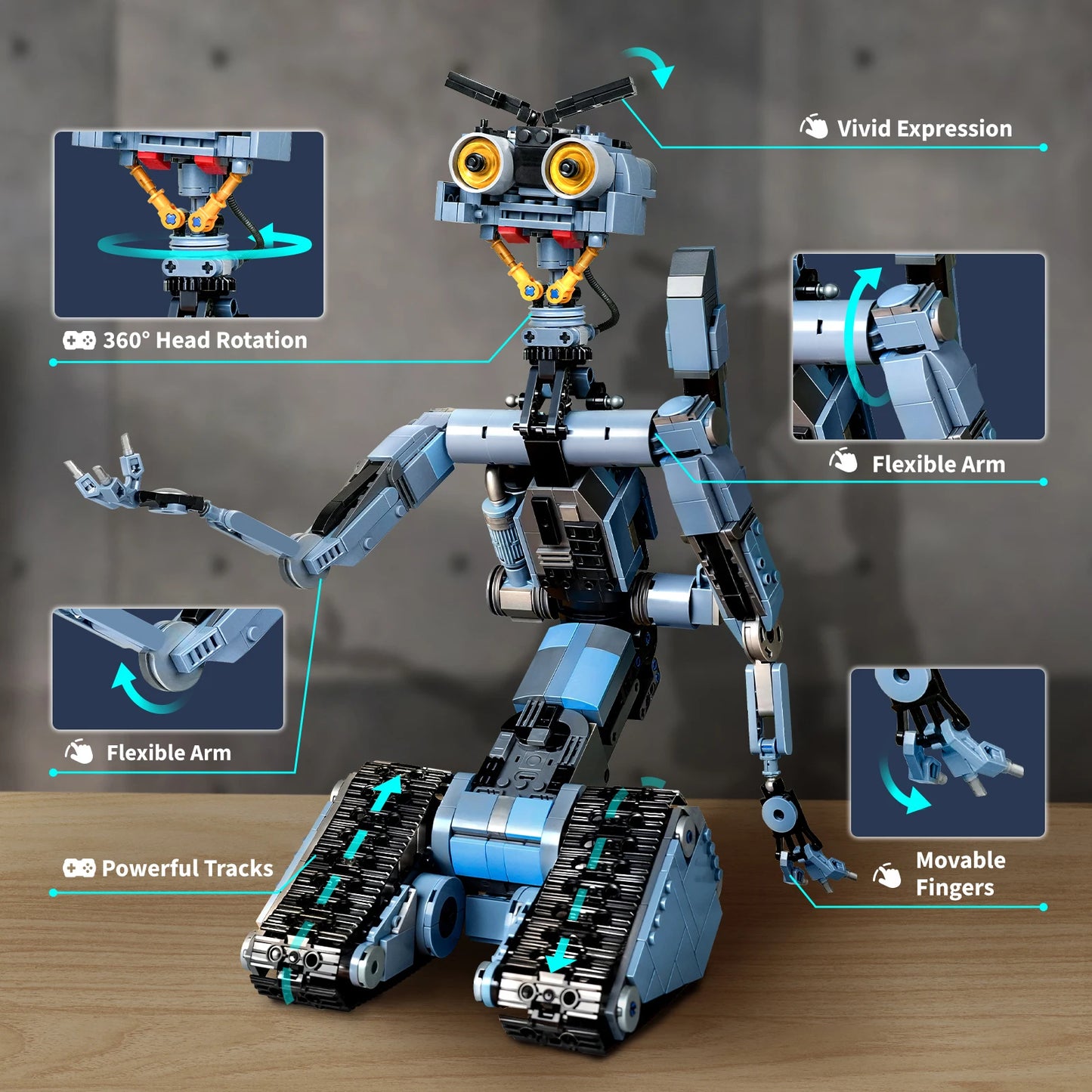 Johnny 5 Robot Building Blocks Set With Remote Control