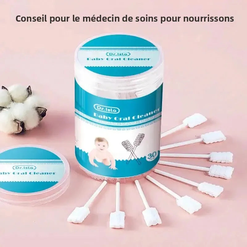 30/60pcs Baby Oral Cleaning Stick Disposable Cleaner Milk Teeth Gauze Toothbrush Baby Tongue Washing For Newborn Oral Care