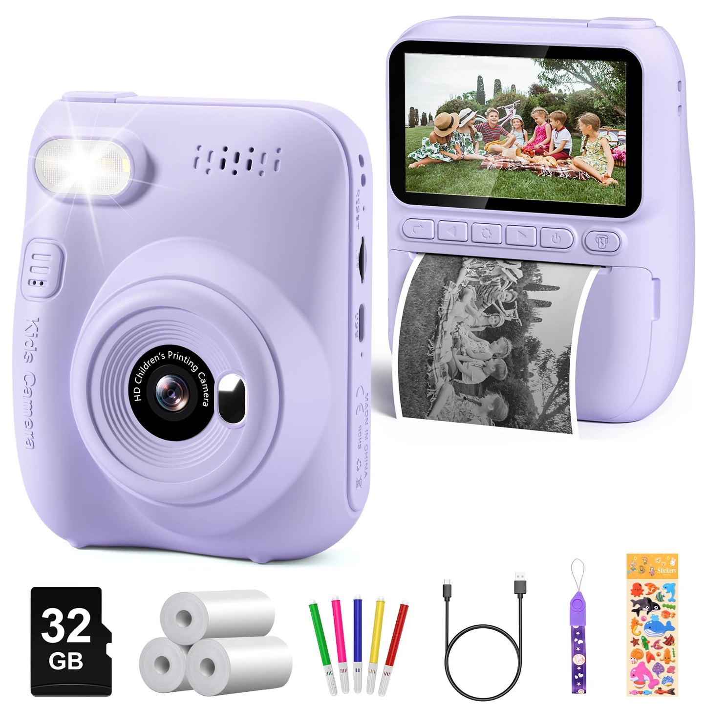 DIAMOOKYCN Instant Print Camera For Kids With 32MP HD