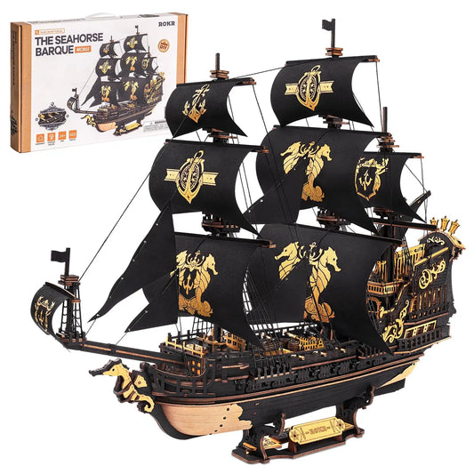 Robotime 3D Wooden Ship Model Kit The Seahorse Barque