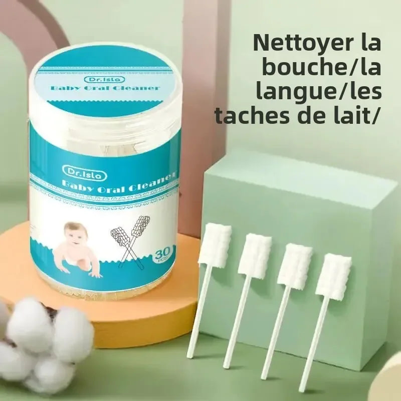 30/60pcs Baby Oral Cleaning Stick Disposable Cleaner Milk Teeth Gauze Toothbrush Baby Tongue Washing For Newborn Oral Care