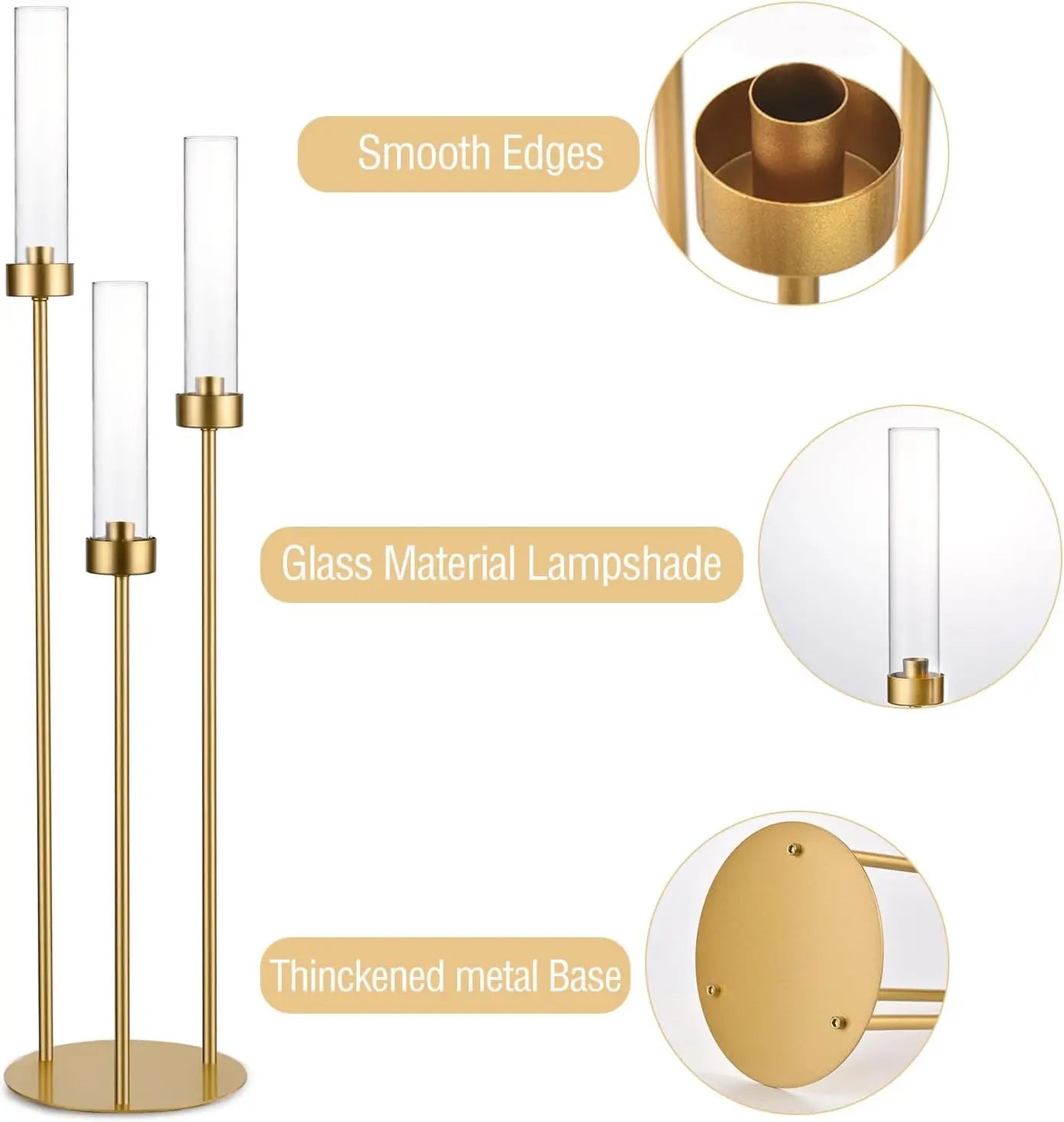 VINCIGANT Gold Candelabra Centerpiece For Elegant Table Decor